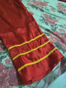 Red Ethnic Palazzo Pants