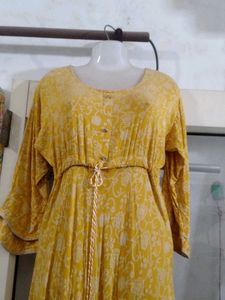 Beautiful Yellow Printed Kurta