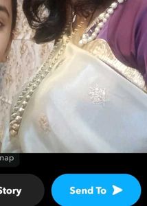 Elegant Purple &amp; Golden Saree