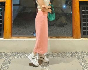 Peach Tweed Skirt