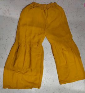 Yellow Embroidered Kurta with Sharara