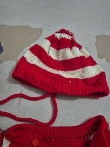 Baby Red Striped Knit Set