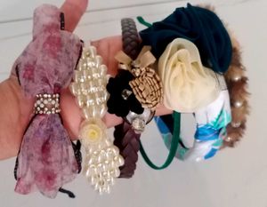 6 Hairband Combo 🌈 Cute Flower &amp; Pearl