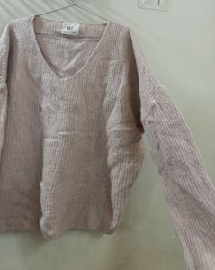 Cozy V-Neck Ribbed Knit Sweater