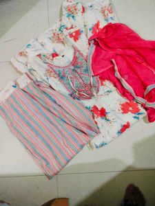 Floral Print Set with Dupatta