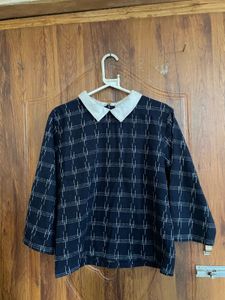 Chic Plaid Collared Top