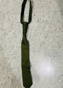 Green Satin Shirt With Matching Tie