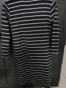 Black Bodycon Striped Dress
