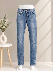 Stylish Blue Distressed Jeans