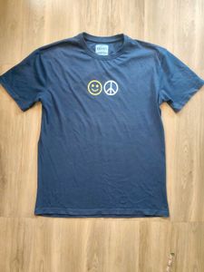 Blue T-Shirt with Smiley & Peace Sign