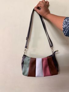 Multi patchwork shoulder bag