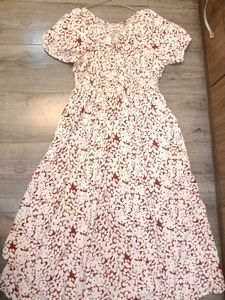 Boho Floral Print Midi Dress