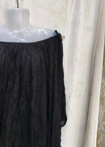 Black Off-Shoulder Flowy Top