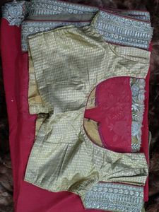 Elegant Pink Embellished Saree