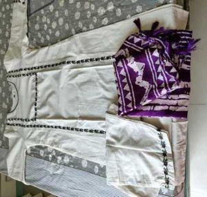 Elegant White Kurta Set with Dupatta