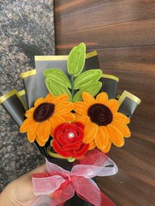 Cute Sunflower & Rose Bouquet