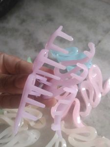 9 Pastel Matte Hair Claw Clips Set