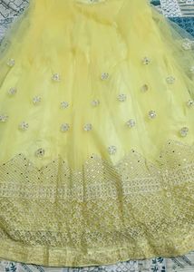 Designer Yellow Peplum Lehenga Choli Set