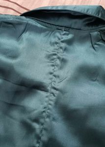 Satin Ruched Tie-Front Crop Shirt