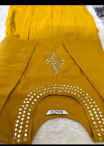 Yellow Embroidered Kurta Set with Dupatta
