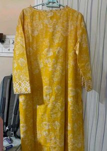 Vibrant Yellow Floral Kurta