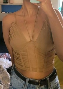 Ruched Corset Style Crop Top