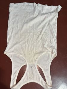 White, Red Racerback Tank Top