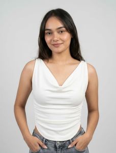 istyle can casual sleeveless solid women white top