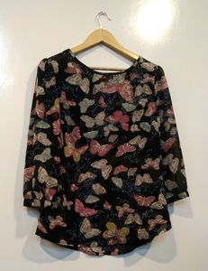 Georgette Black Floral Top(Women)