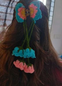 Boho Crochet Flower Hair Clip