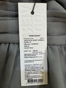 Elegant Grey V-Neck Mini Dress