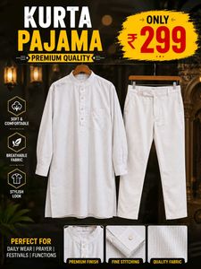 Men's White Kurta Pajama Set