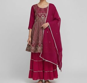 Elegant pink sharara set