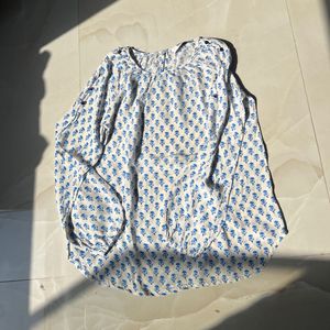 Blue Floral Print Top
