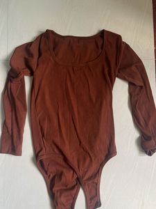 combo of two Brown and beige Long Sleeve Bodysuit