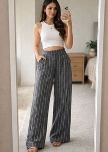 Pintresty Striped Wide Leg Pants