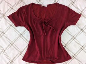 Cherry Red/Maroon Bow Top