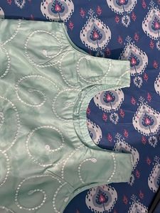 Elegant Mint Green Embroidered Short Kurti