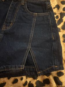 Dark Wash Denim Mini Skort