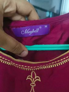 Beautiful Magenta Kurta with Gold Embroidery
