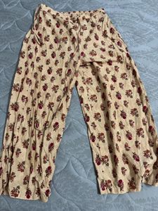 W- Beige Floral Print Kurta with Embellishment