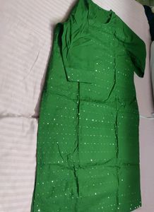 A Brand New  DEEP GREEN sequined 54 Size Kurta