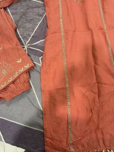 Elegant Peach Kurta Set🧡