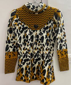 Leopard Print Mock Neck Top