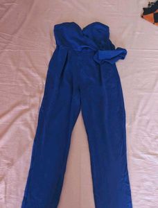 Royal Blue Strapless Jumpsuit