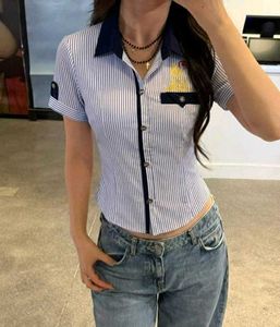 "Lucky Rooster" Striped Button-Up🥢