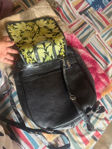 Kashmir Embroidered Black Backpack