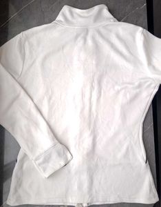 White Zip-Up Track Jacket