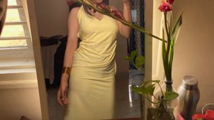Elegant Yellow Halter Neck Maxi Dress