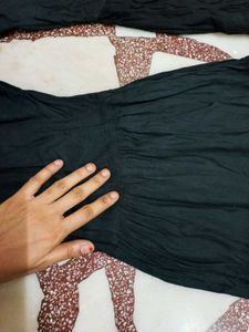 Elegant Black Flared Palazzos color mismatched